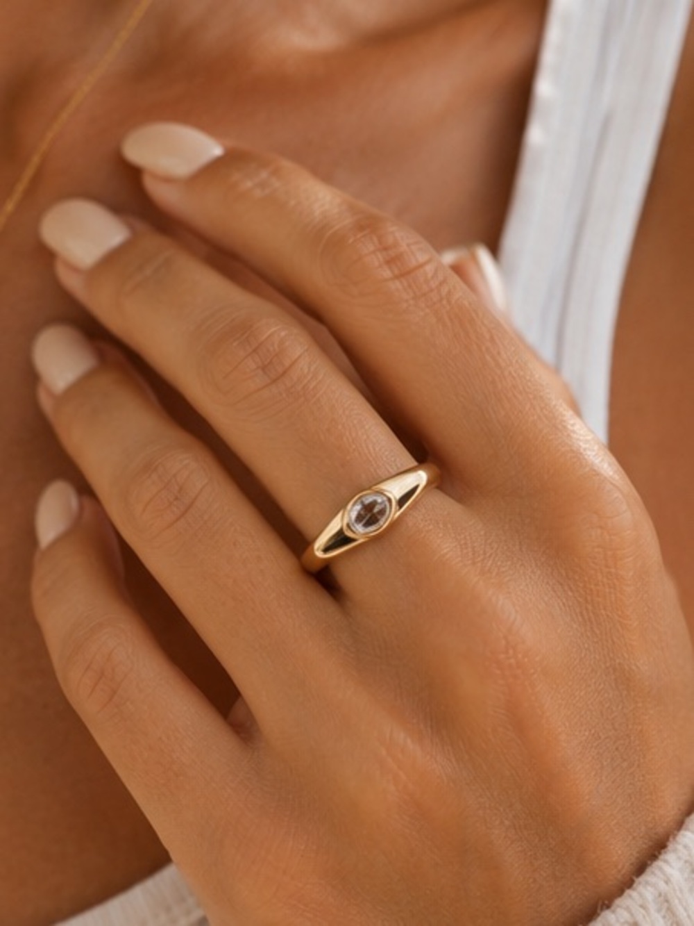 NWT Gold Crystal Marquise Ring - Women Jewelry size 7 **2 for 20**